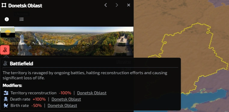 Battlefield modifier for the Donetsk Oblast